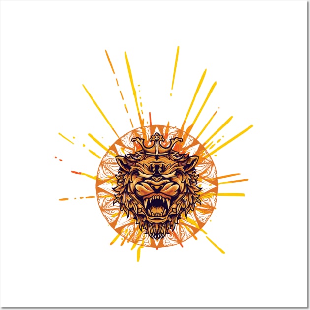 Sun King Lion Wall Art by nathalieaynie